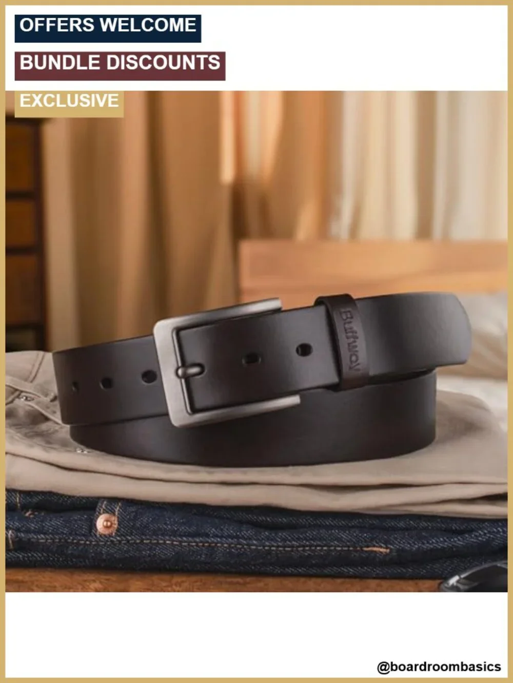 Men's Full Grain Leather Belt 1.5